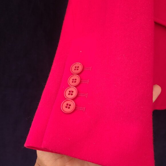 Talbots Pink Wool Blazer with Black Velvet Contrast Collar, Size 14 - Picture 3 of 5